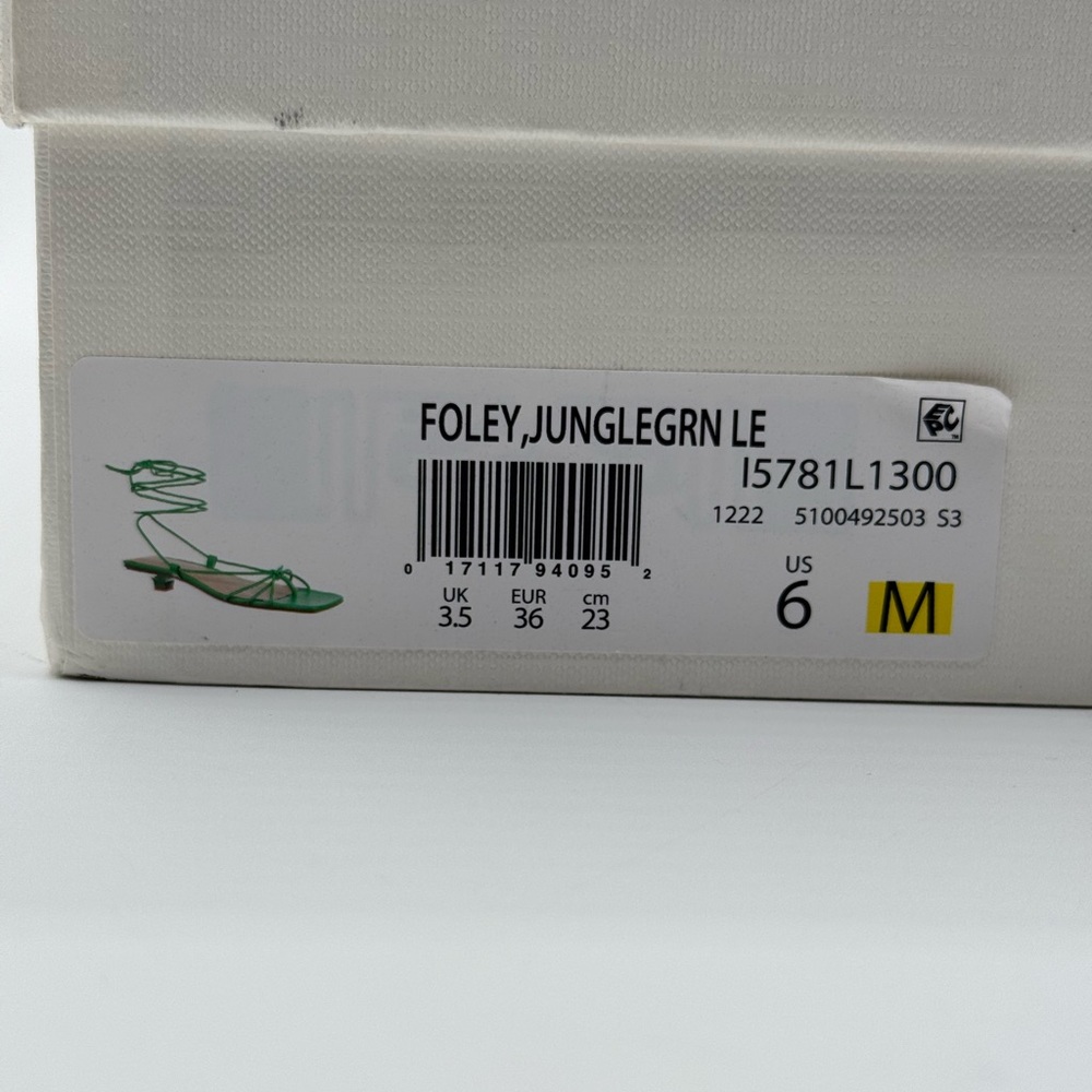 Veronica Beard Jungle Green Foley Heel Tie Sandals Size 6M - Picture 10 of 16